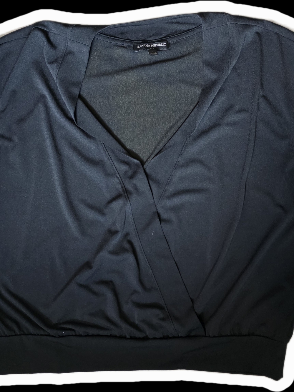 Banana Republic Black Wrap-Style Top